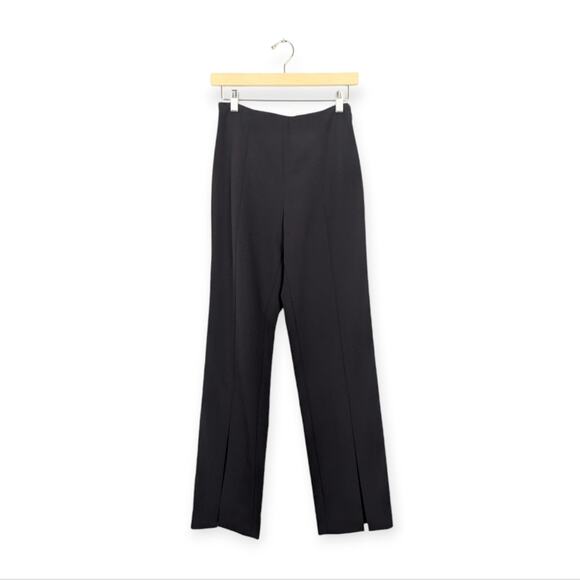 Jonathan Simkhai Black Chase Split Leg Crepe Flare Pants Size 4 - Picture 1 of 9